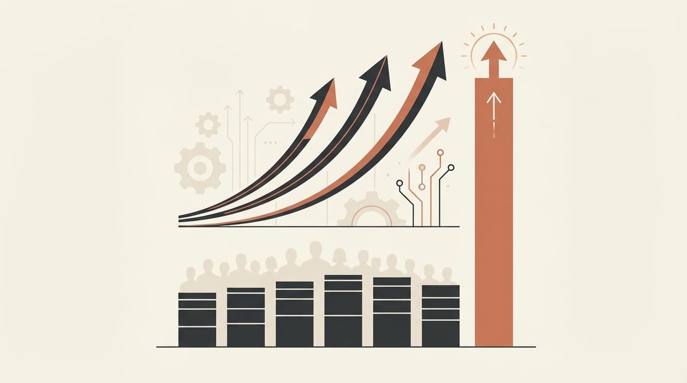 Data visualization showing AI productivity gains