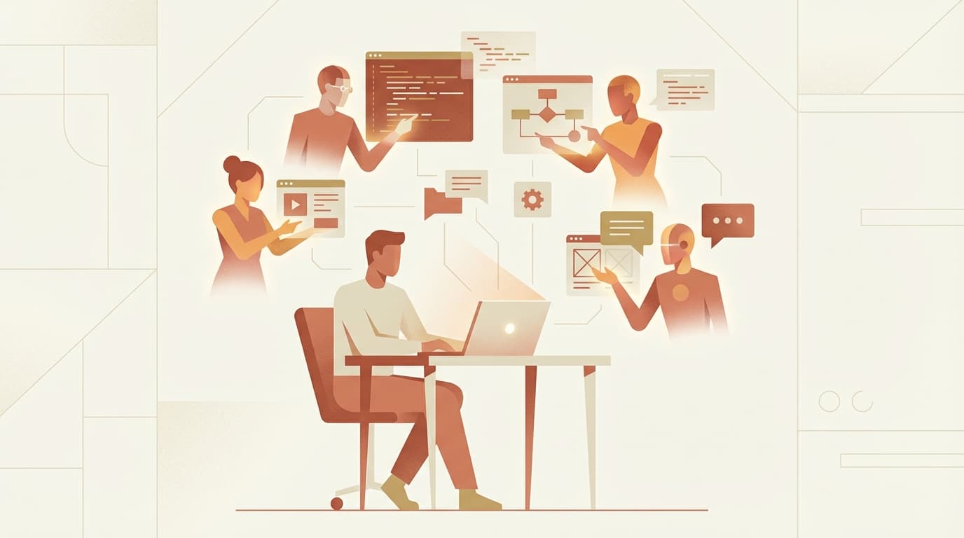 One developer working with multiple AI agents